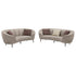 Ellorie 2-piece Upholstered Curved Sofa Set Beige - 504837-S2