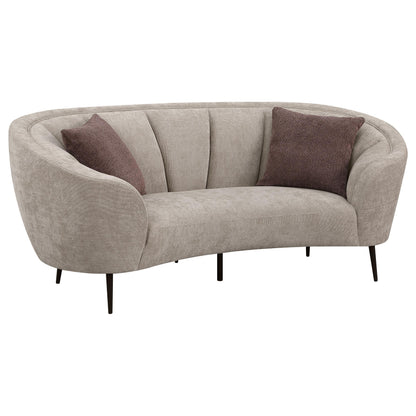 Ellorie 2-piece Upholstered Curved Sofa Set Beige - 504837-S2