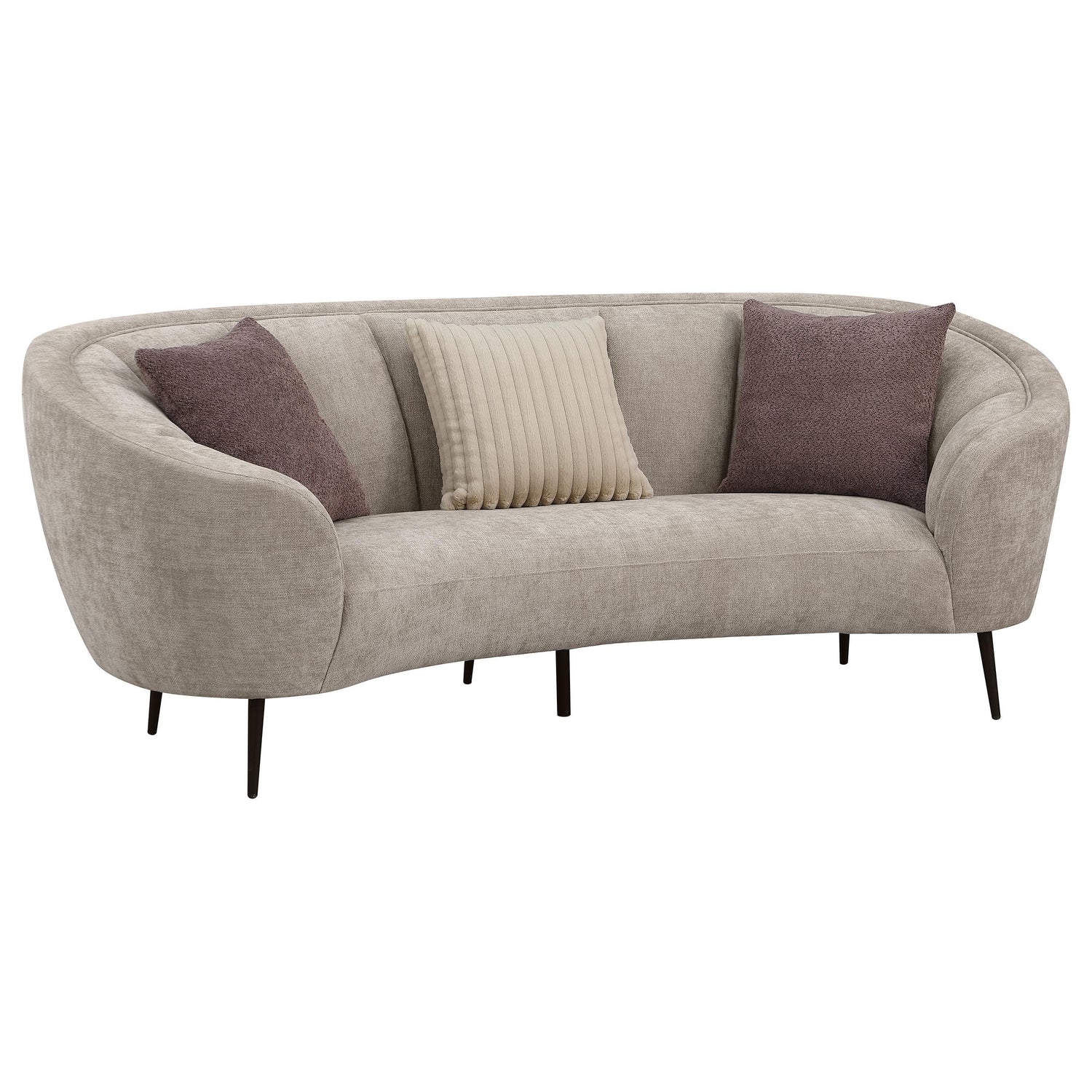 Ellorie 3-piece Upholstered Curved Sofa Set Beige - 504837-S3