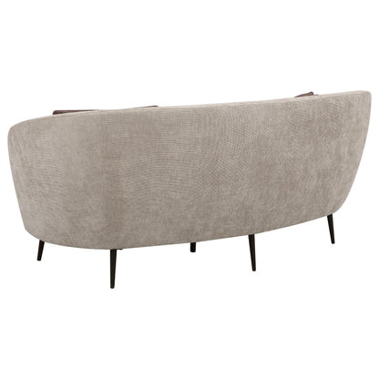 Ellorie Upholstered Channel Back Curved Loveseat Beige - 504838