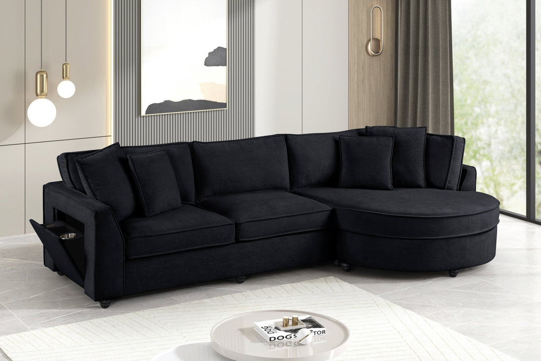 Elva Black Sectional - ELVA BLACK