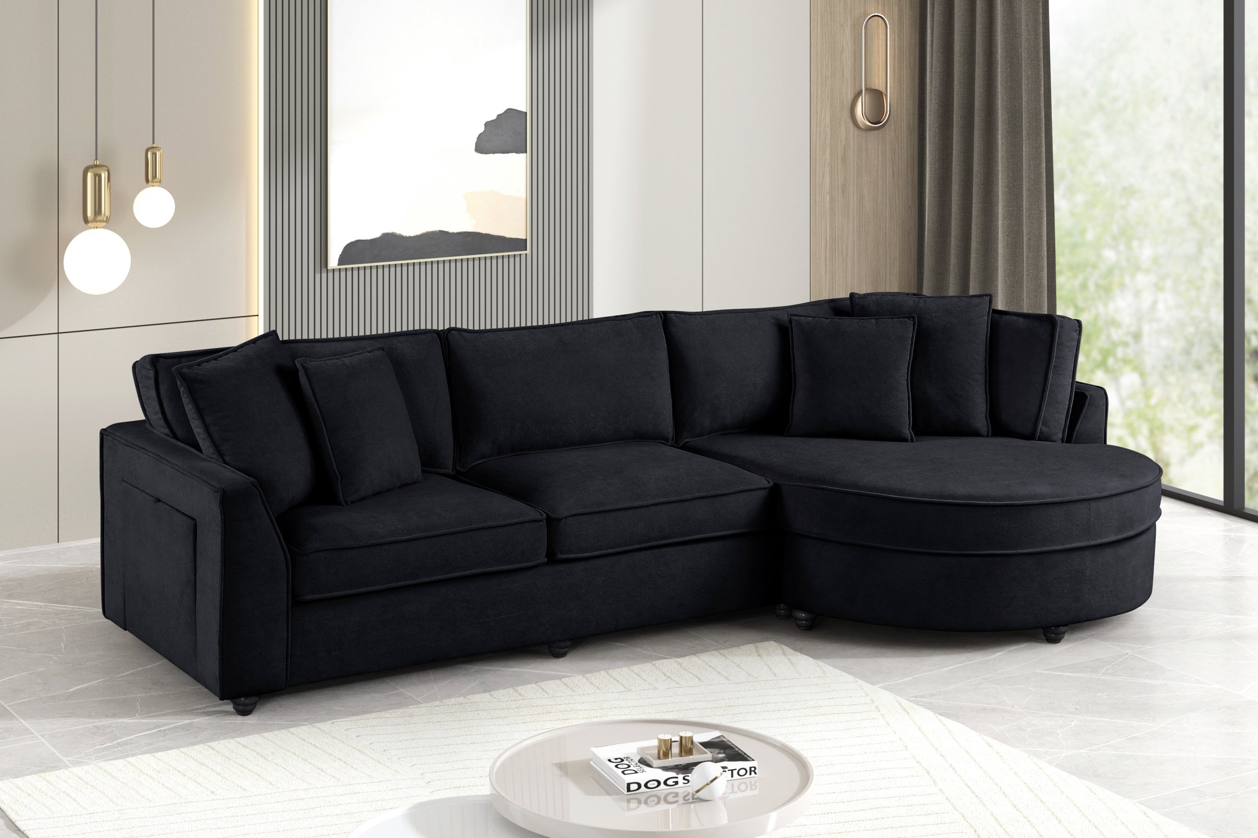Elva Black Sectional - ELVA BLACK