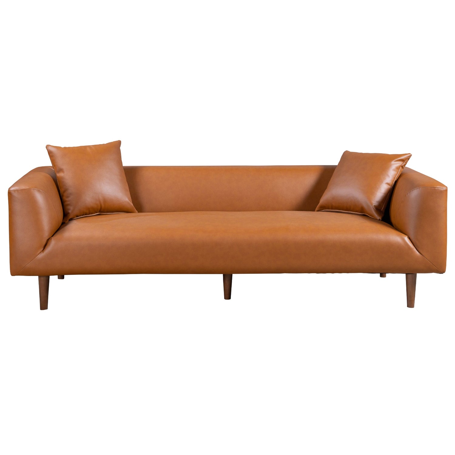 Elwood Cognac Vegan Leather Sofa - SOF02907401