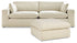 Elyza 2-Piece Sectional with Ottoman in Linen - PKG012963
