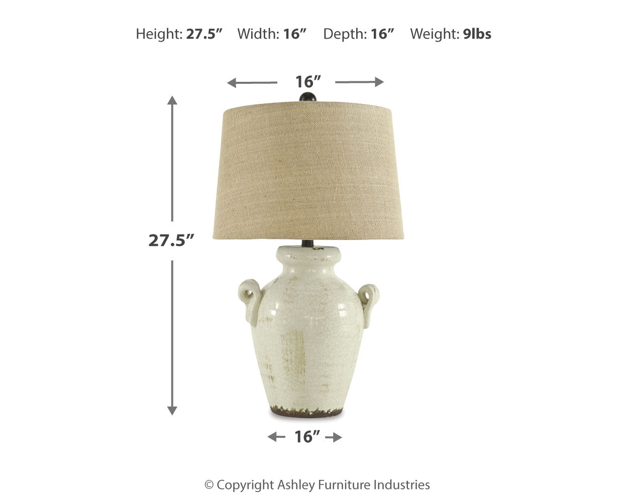 Emelda Cream Table Lamp (Set of 2) - L100664X2