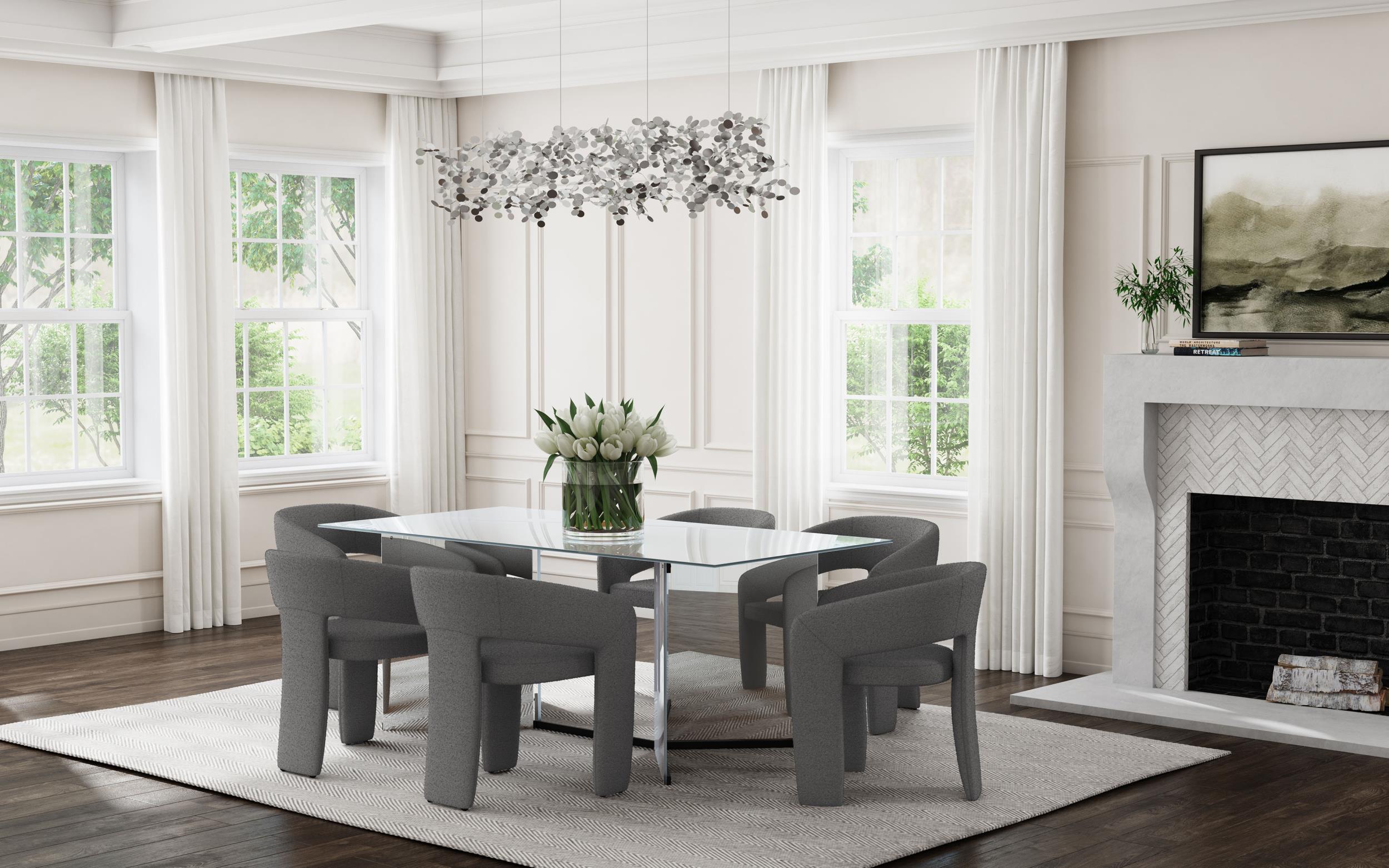 Emery 76-inch Rectangular Mirrored Dining Table Silver - 108091
