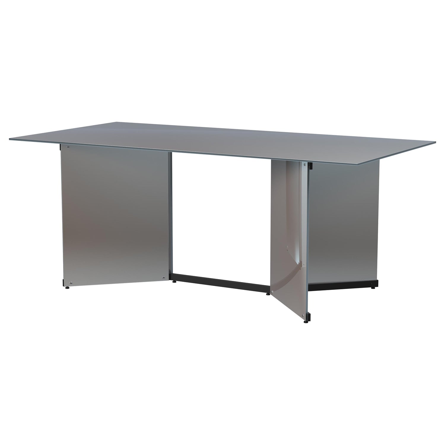 Emery 76-inch Rectangular Mirrored Dining Table Silver - 108091