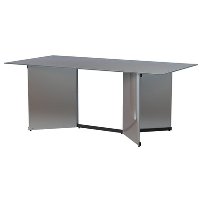 Emery 76-inch Rectangular Mirrored Dining Table Silver - 108091