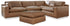 Emilia 4-Piece Sectional with Ottoman in Caramel - PKG015081