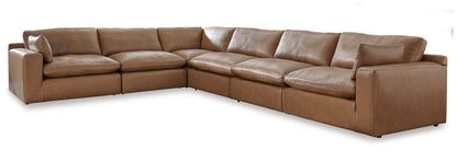 Emilia 6-Piece Sectional with Ottoman in Caramel - PKG015083