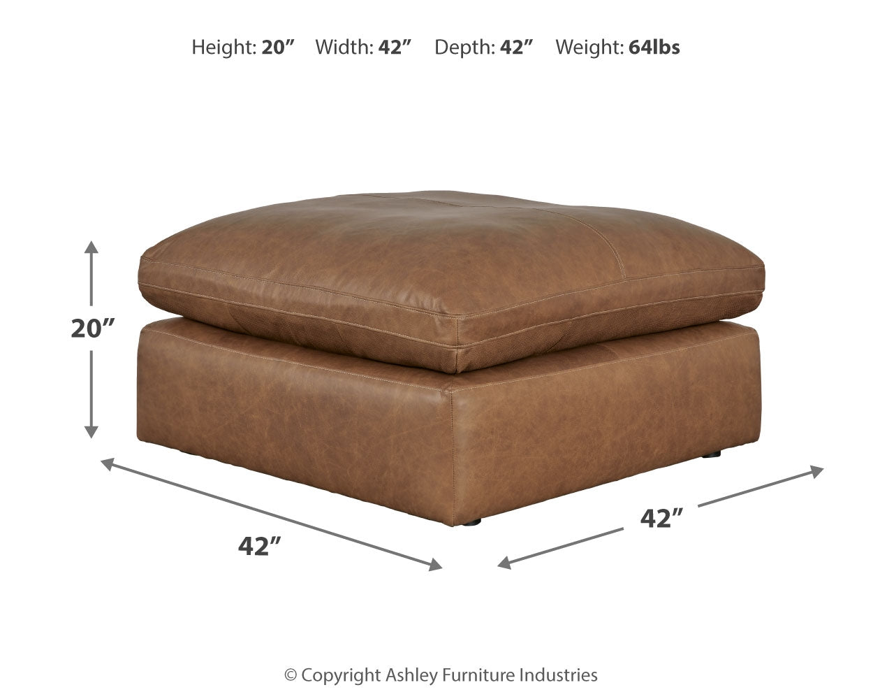 Emilia 6-Piece Sectional with Ottoman in Caramel - PKG015083