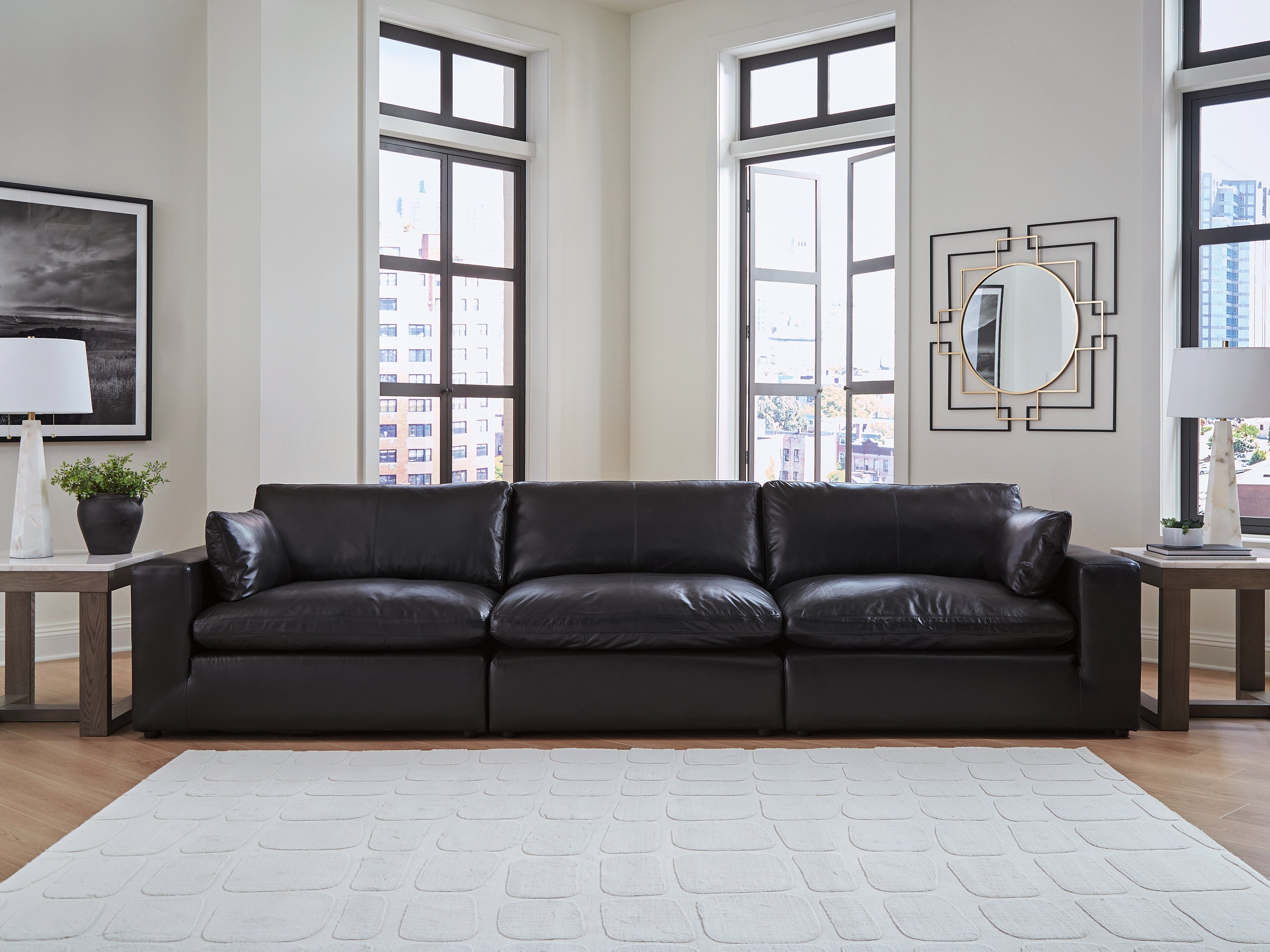 Emilia Black 3-Piece Sectional Sofa - 30902S2