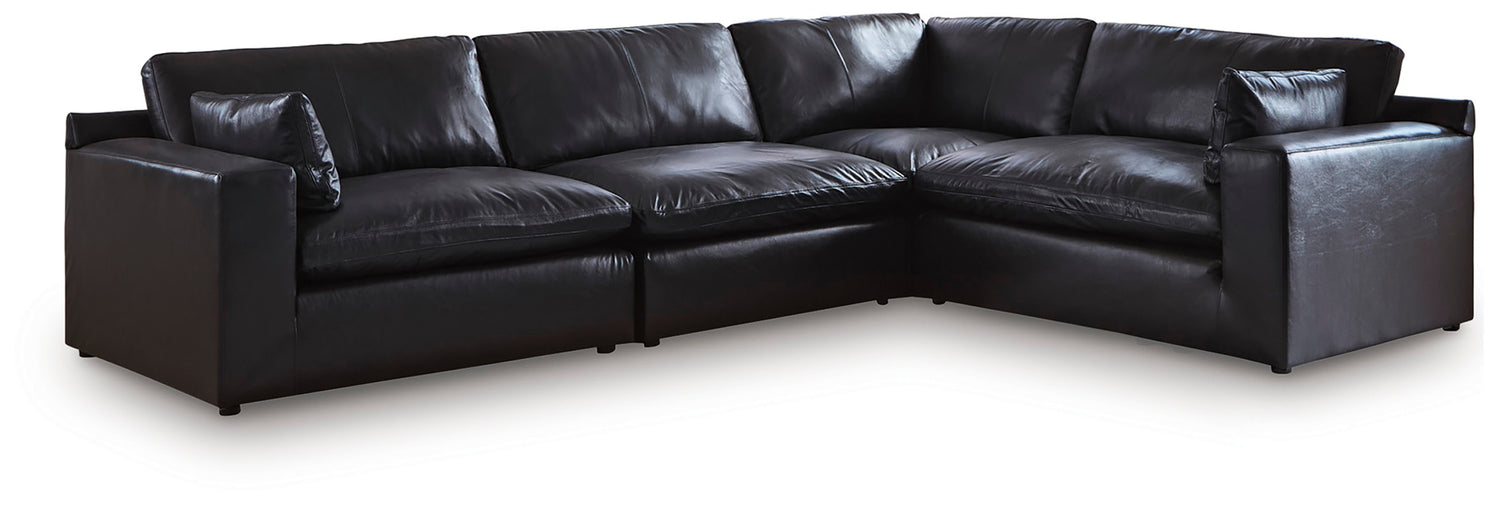 Emilia Black 4-Piece Sectional - 30902S3