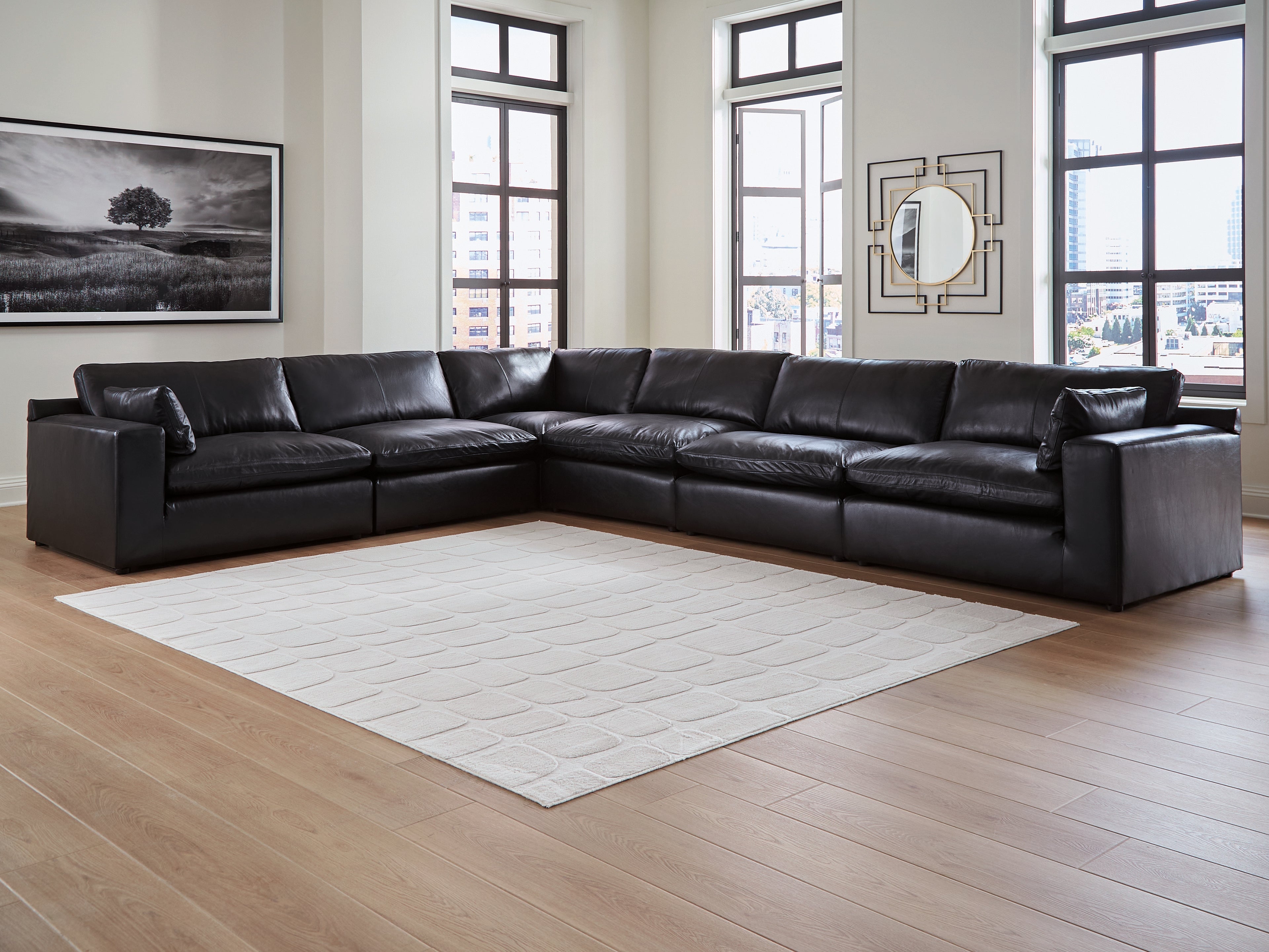 Emilia Black 6-Piece Sectional - 30902S5