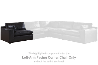 Emilia Black Left-Arm Facing Corner Chair - 3090264