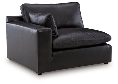 Emilia Black Left-Arm Facing Corner Chair - 3090264