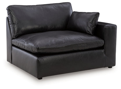 Emilia Black Right-Arm Facing Corner Chair - 3090265