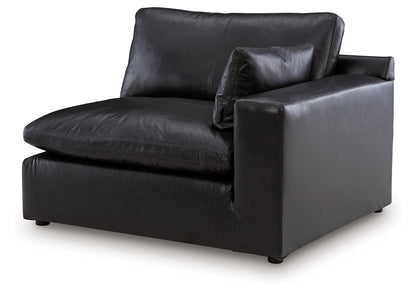 Emilia Black Right-Arm Facing Corner Chair - 3090265