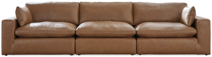 Emilia Caramel Leather Modular Living Room Set from Ashley - Luna Furniture