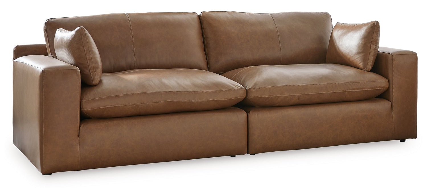 Emilia Caramel Leather Modular Living Room Set from Ashley - Luna Furniture