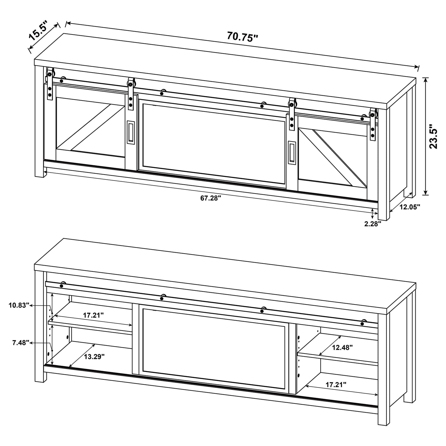 Enfield 71-inch TV Stand Fireplace Media Console Dark Pine - 722863
