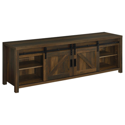 Enfield 71-inch TV Stand Fireplace Media Console Dark Pine - 722863