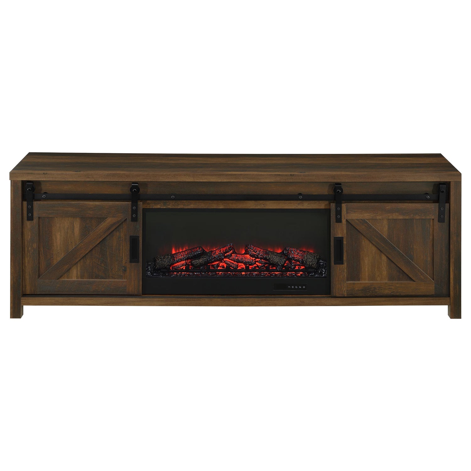 Enfield 71-inch TV Stand Fireplace Media Console Dark Pine - 722863