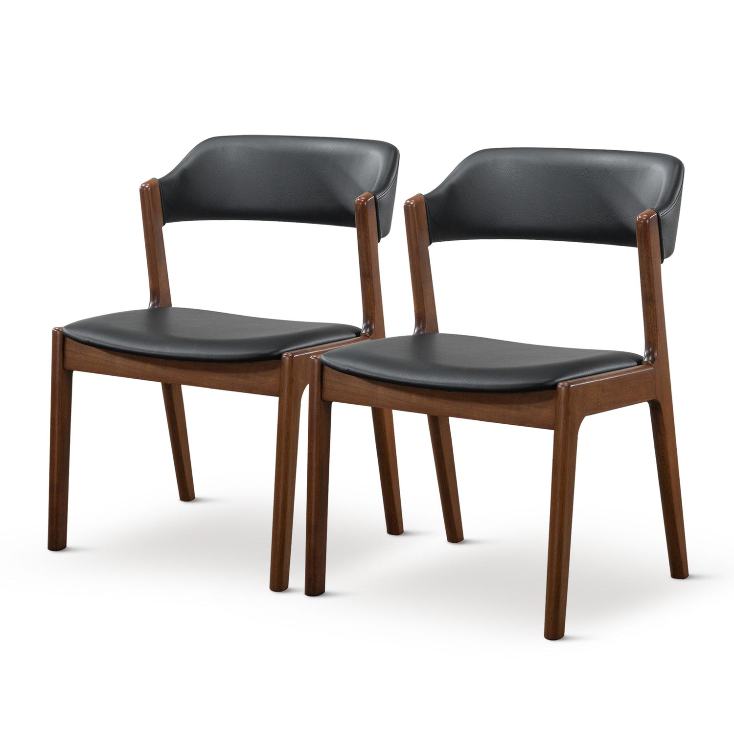 Enzo Black Leather Dining Chair (Set Of 2) - DCH00800901
