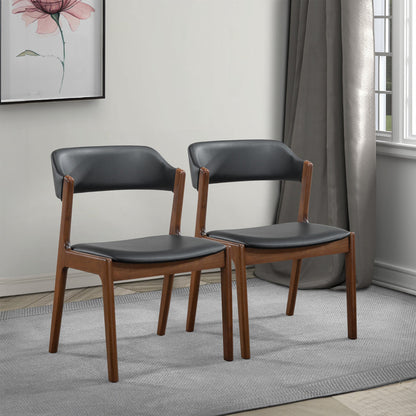 Enzo Black Leather Dining Chair (Set Of 2) - DCH00800901