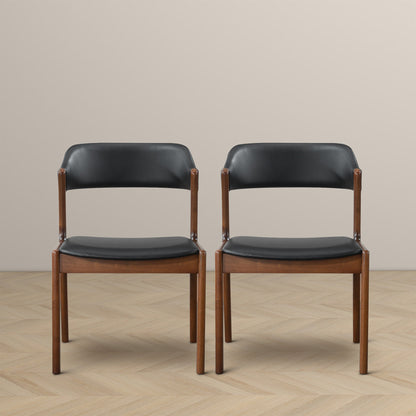 Enzo Black Leather Dining Chair (Set Of 2) - DCH00800901
