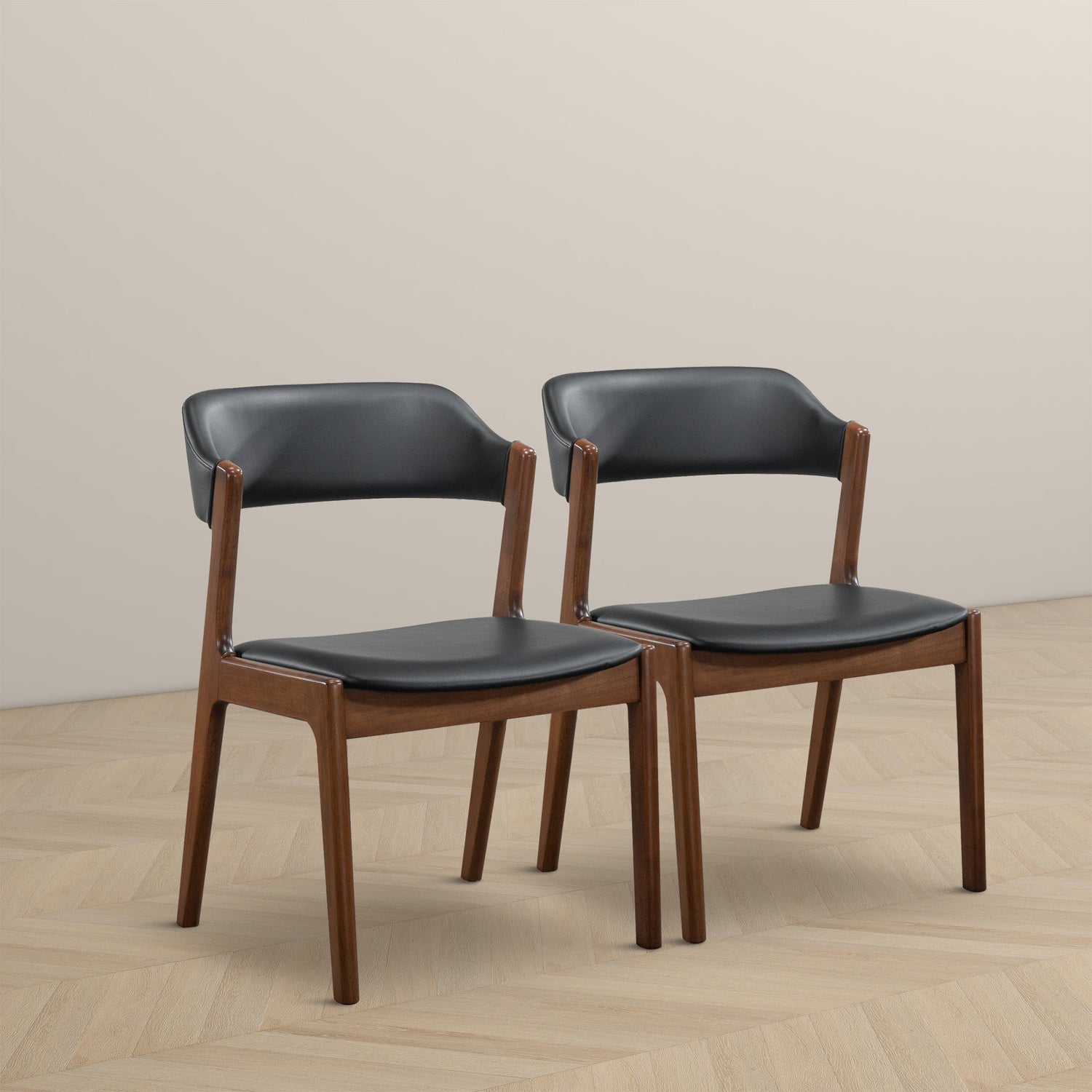 Enzo Black Leather Dining Chair (Set Of 2) - DCH00800901