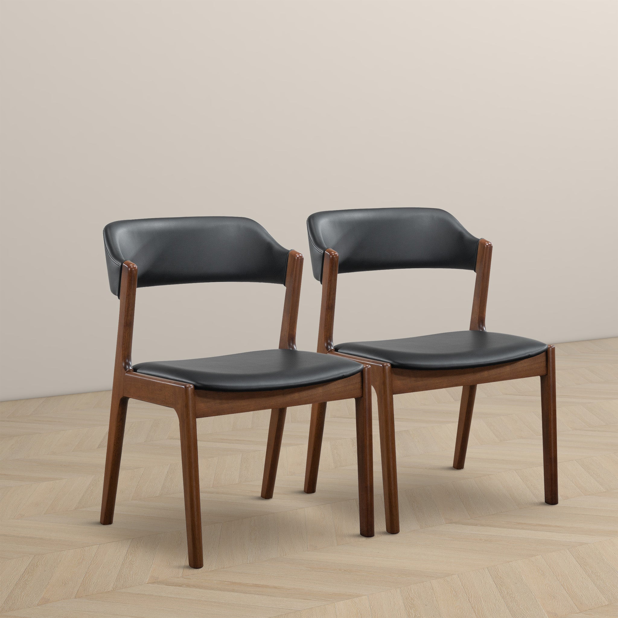 Enzo Black Leather Dining Chair (Set Of 2) - DCH00800901