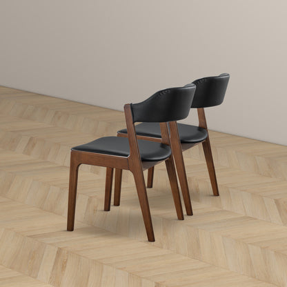 Enzo Black Leather Dining Chair (Set Of 2) - DCH00800901