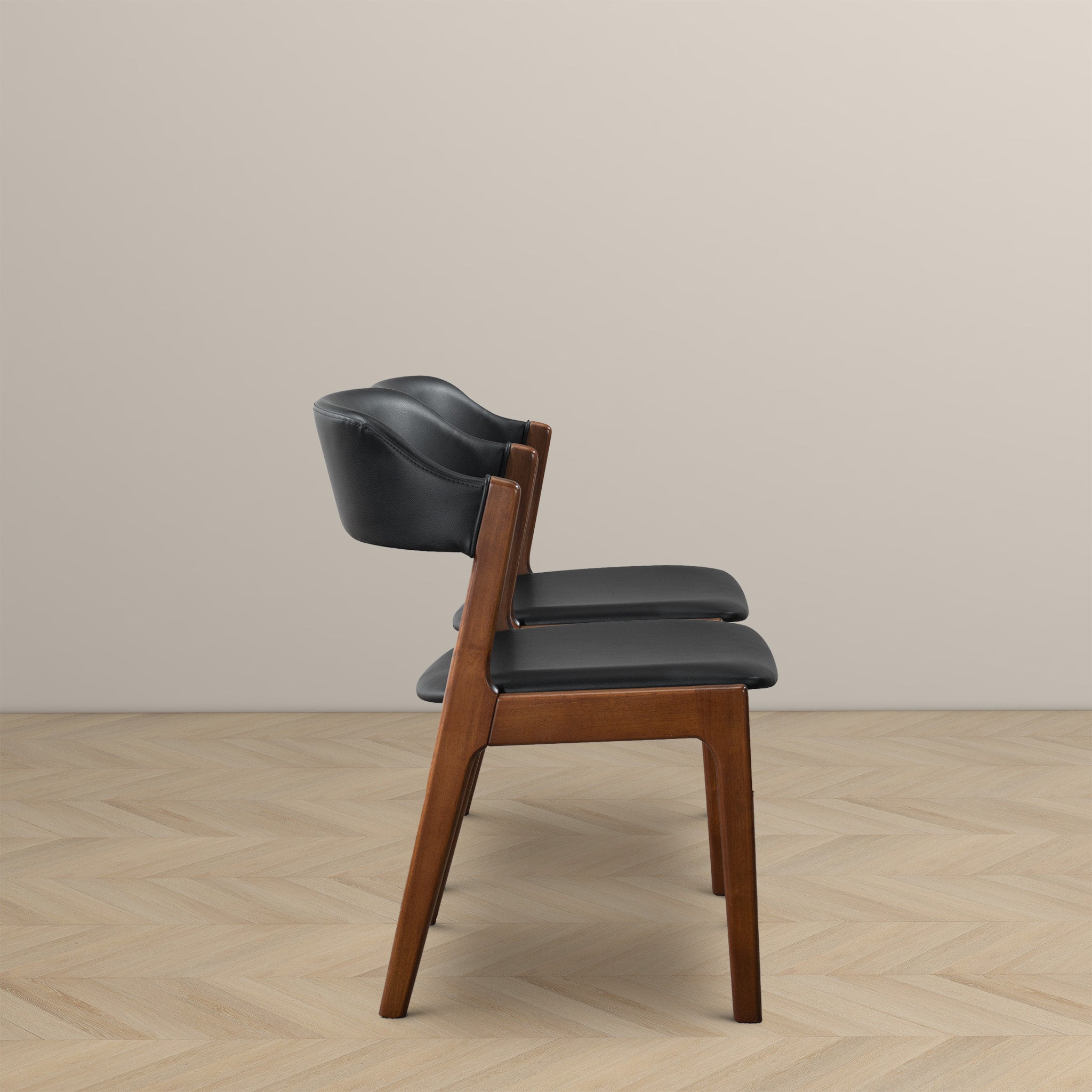 Enzo Black Leather Dining Chair (Set Of 2) - DCH00800901