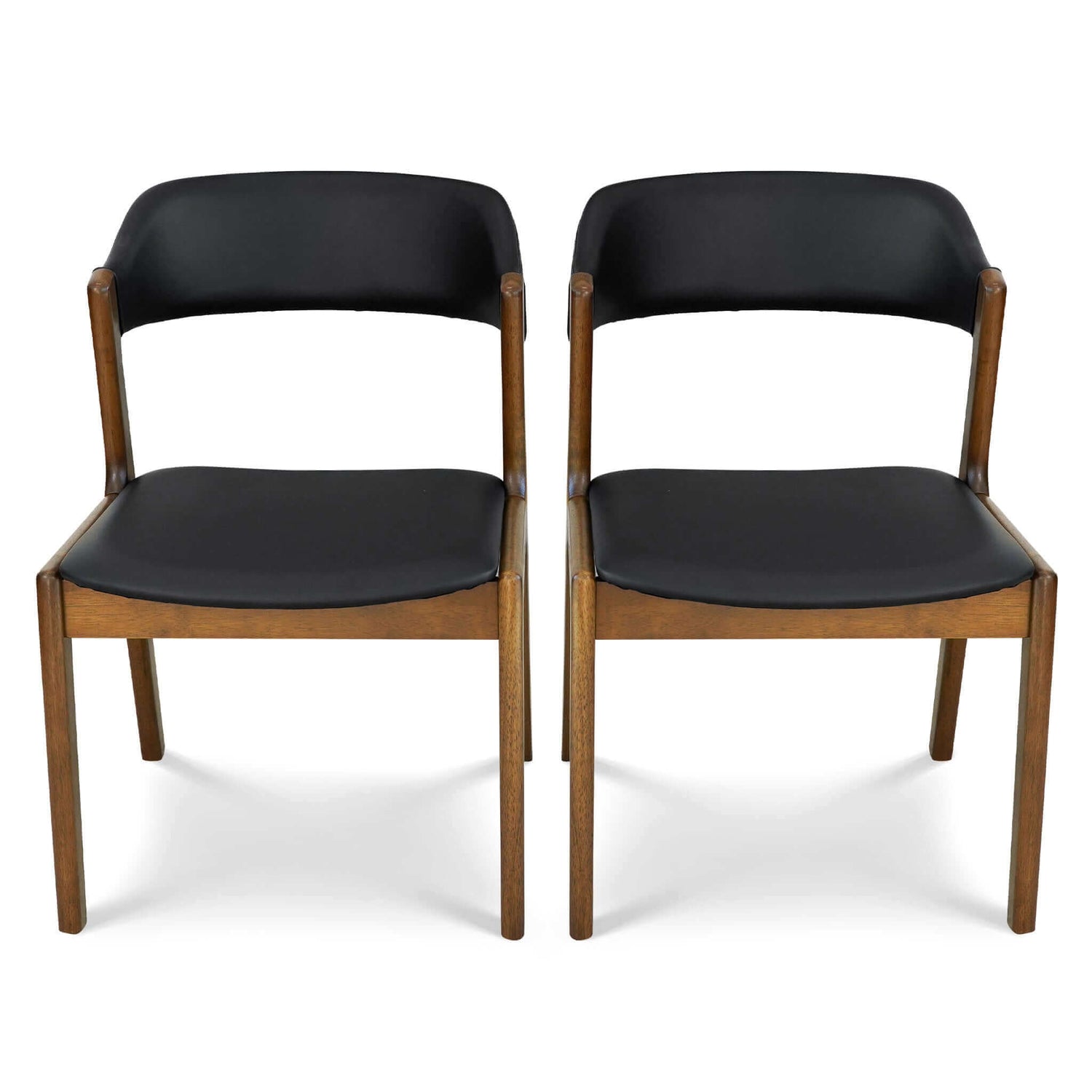 Enzo Black Leather Dining Chair (Set Of 2) - DCH00800901
