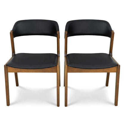 Enzo Black Leather Dining Chair (Set Of 2) - DCH00800901