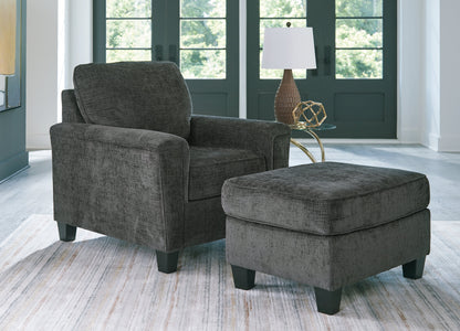 Erinslane Chair and Ottoman in Dusk - PKG020890
