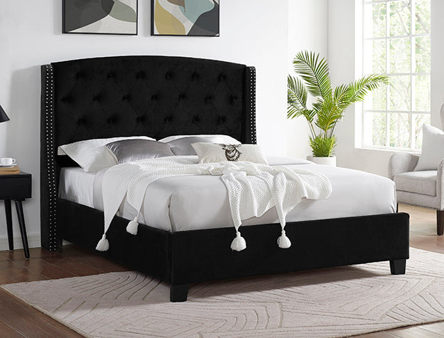 EVA KING HEADBOARD/TOOTBOARD -BLACK - 5111BK-K-HBFB