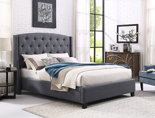 EVA QUEEN HEADBOARD/FOOTBOARD -Gray - 5111GY-Q-HBFB