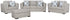 Evansley Sofa, Loveseat, Chair and Ottoman in Pewter - PKG019301