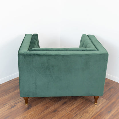 Evelyn Tufted Back Velvet Lounge Chair - LCH00300601
