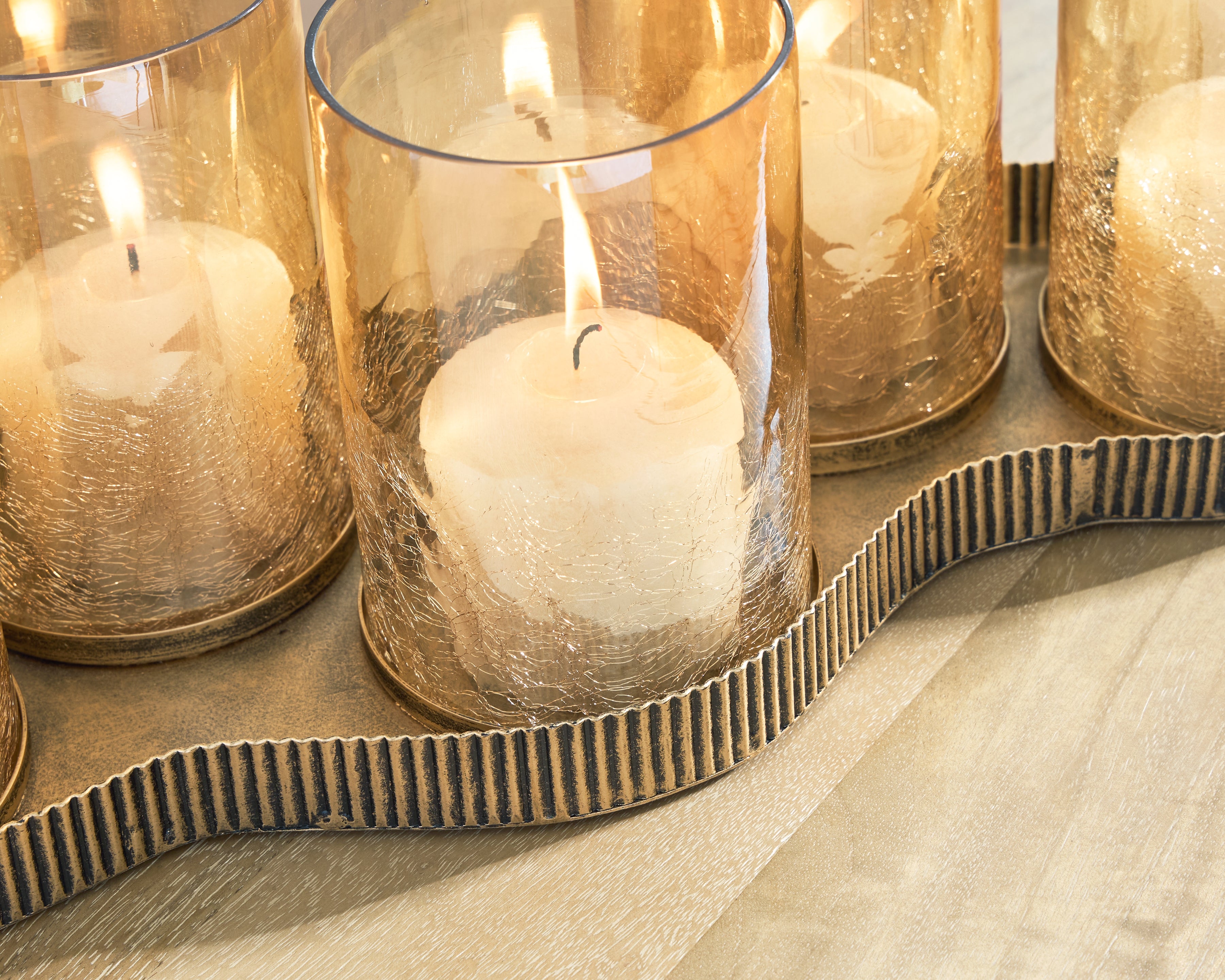 Evereton Antique Gold Finish Candle Holder - A2000856