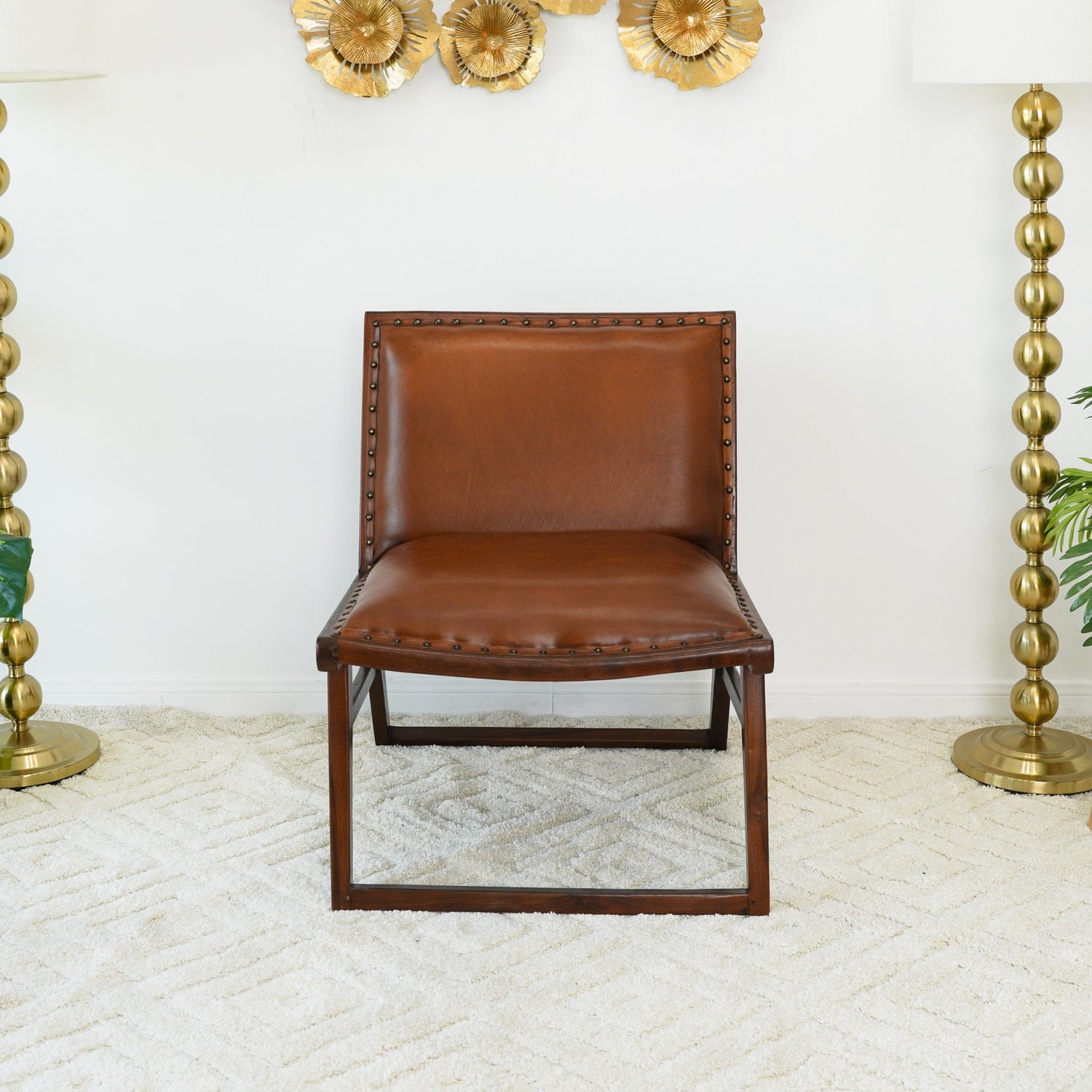 Everett Tan Leather Lounge Chair - LCH01203001