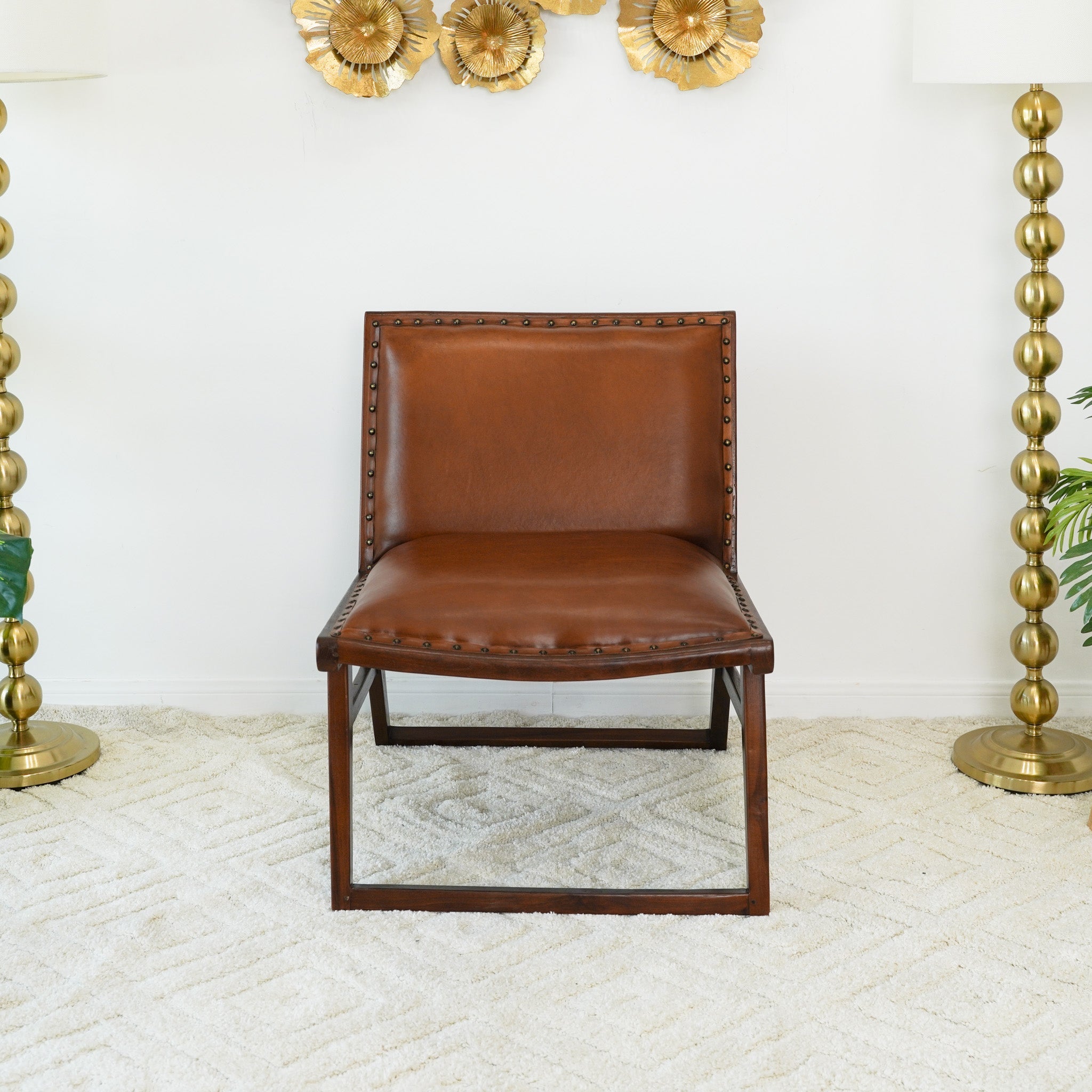 Everett Tan Leather Lounge Chair - LCH01203001