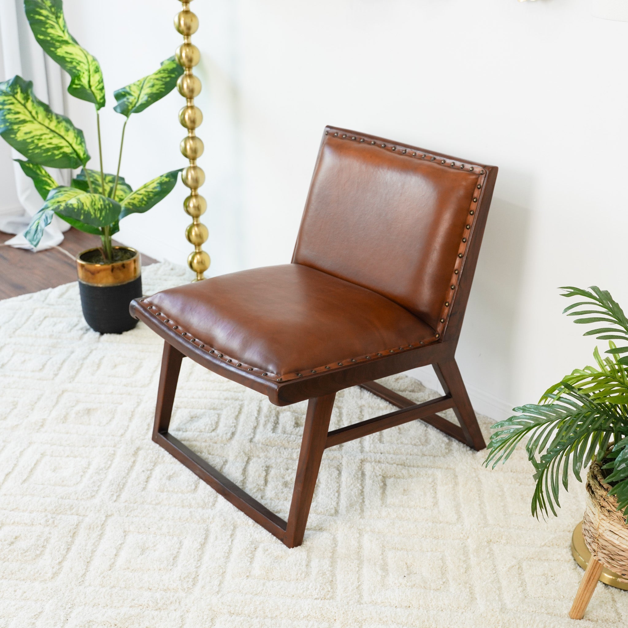 Everett Tan Leather Lounge Chair - LCH01203001