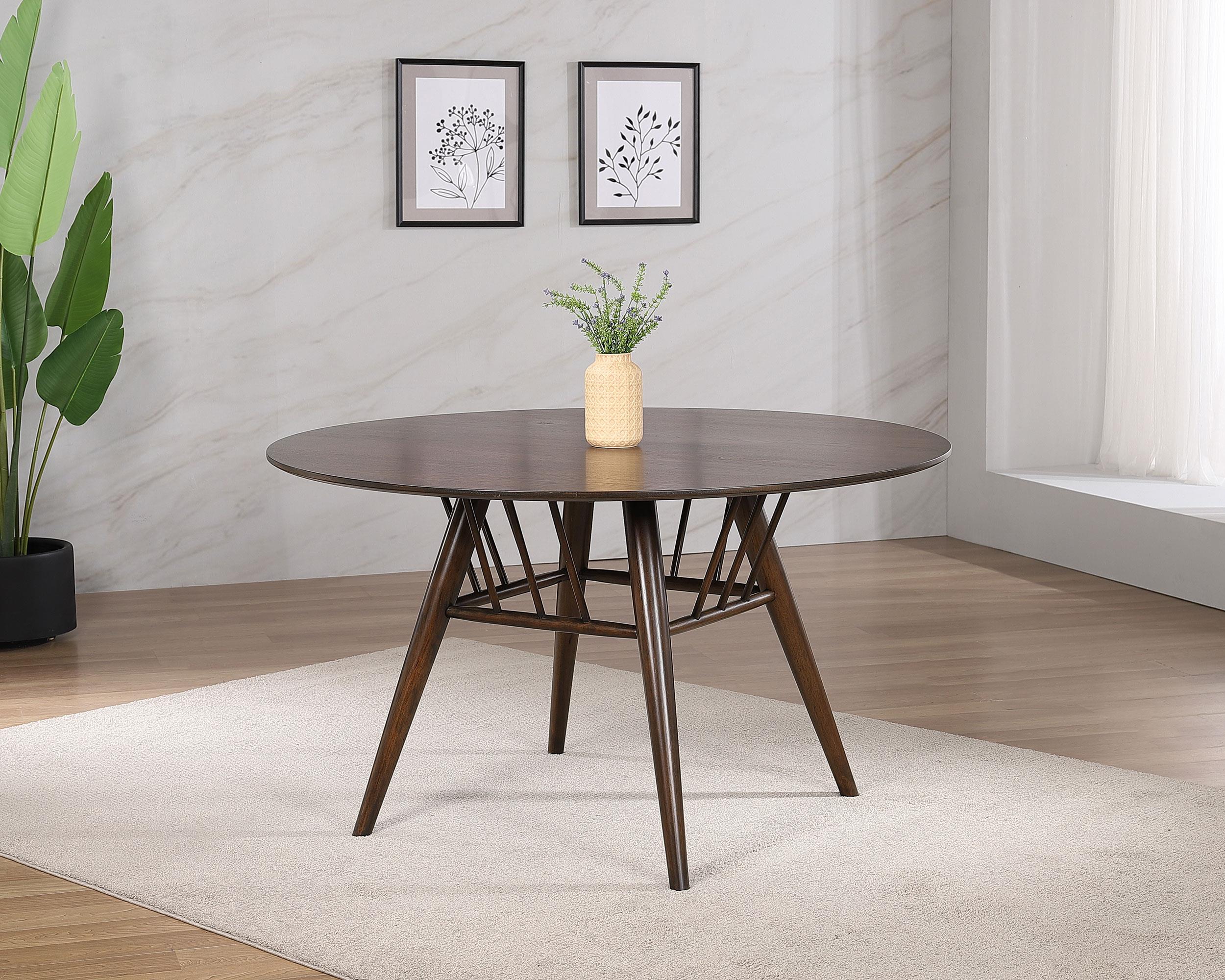 Everton Round 53-inch Wood Dining Table Walnut - 108891