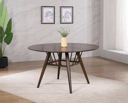 Everton Round 53-inch Wood Dining Table Walnut - 108891
