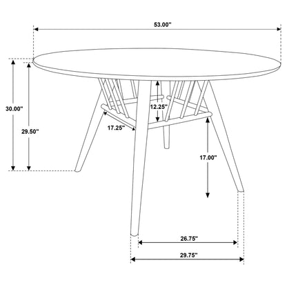 Everton Round 53-inch Wood Dining Table Walnut - 108891