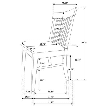 Everton Slat Back Dining Side Chair Walnut (Set of 2) - 108892