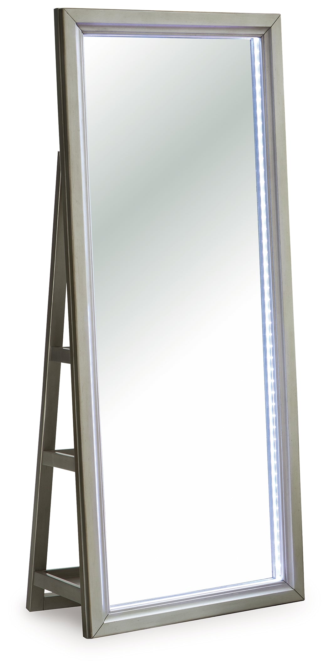 Evesen Champagne Floor Standing Mirror/Storage - A8010380
